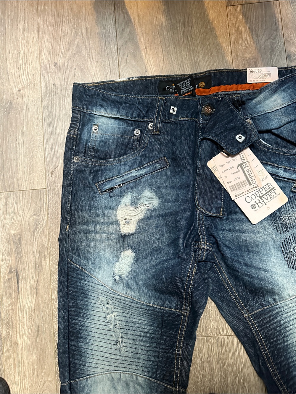Copper Rivet Skinny Jeans Men’s 32x32 Dark Wash Denim NWT Style 1531-3062 - Picture 10 of 10